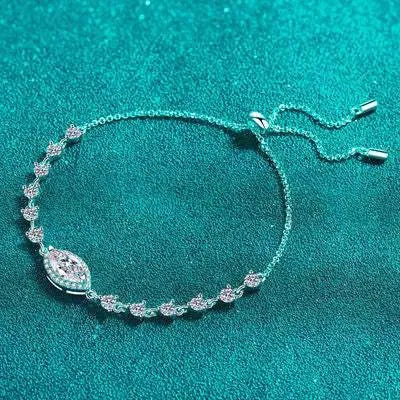 1 Carat Moissanite 925 Sterling Silver Bracelet Moissanite - Tophatter Daily Deals